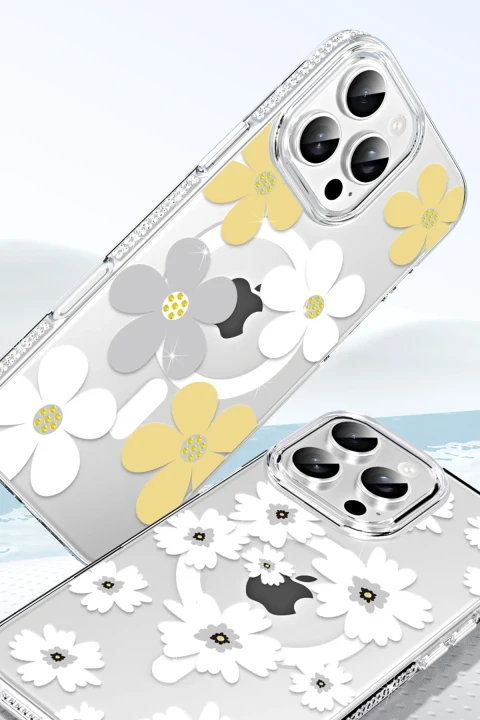Joko Apple iPhone 15 Pro Max Floral Magsafe Kapak - Turuncu