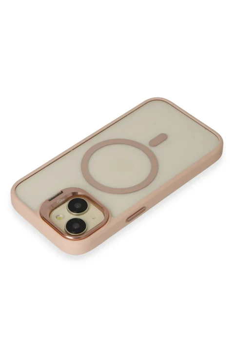 Joko Apple iPhone 15 Kılıf Roblox Lens Magsafe Standlı Kapak - Pudra