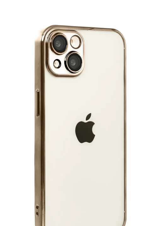 uryport Apple iPhone 15 Razer Lensli Silikon - Çöl Titanyum