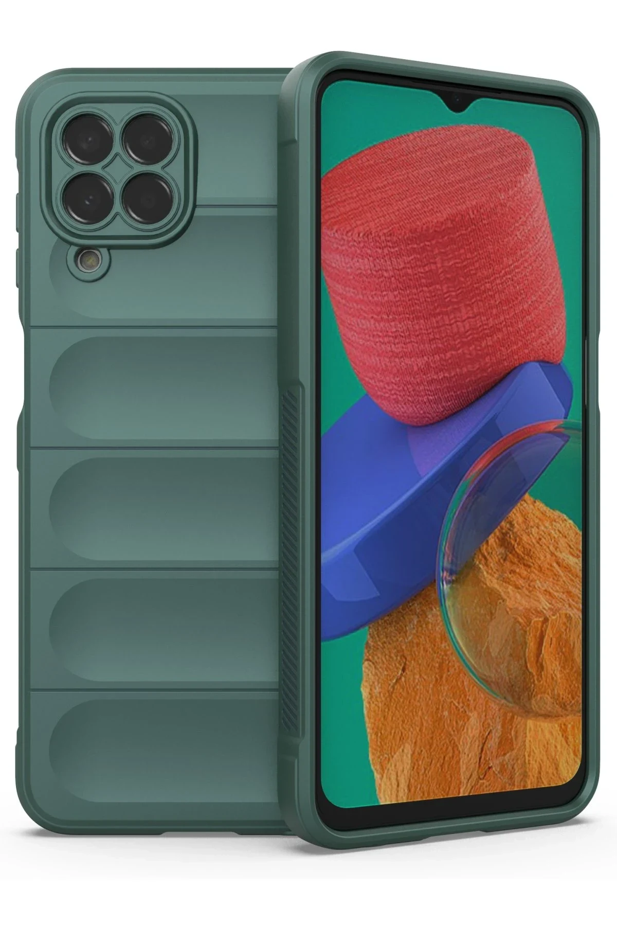 uryport Samsung Galaxy M33 Kılıf Optimum Silikon - Koyu Yeşil