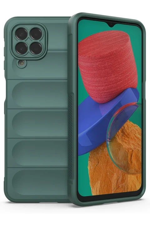uryport Samsung Galaxy M33 Kılıf Optimum Silikon - Koyu Yeşil