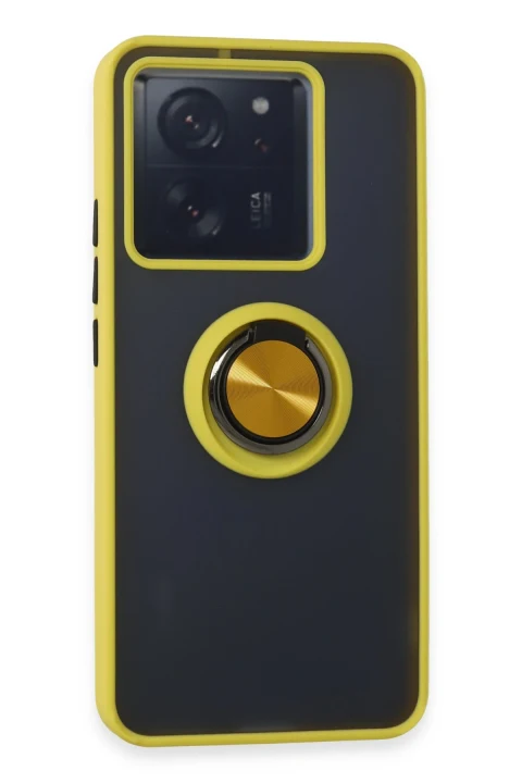 uryport Xiaomi Mi 13T Kılıf Montreal Yüzüklü Silikon Kapak - Sarı
