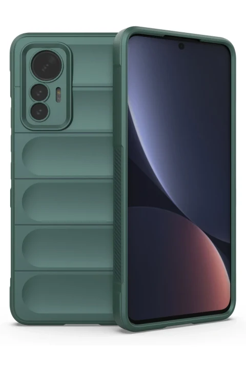 uryport Xiaomi Mi 12 Lite Kılıf Optimum Silikon - Koyu Yeşil