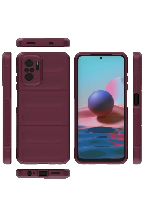 uryport Xiaomi Redmi Note 10 Kılıf Optimum Silikon - Bordo