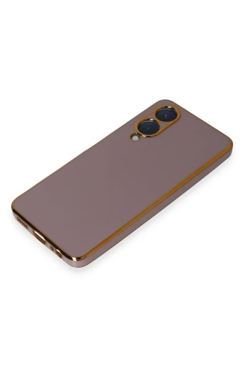 uryport Vivo Y17S Kılıf Volet Silikon - Mor