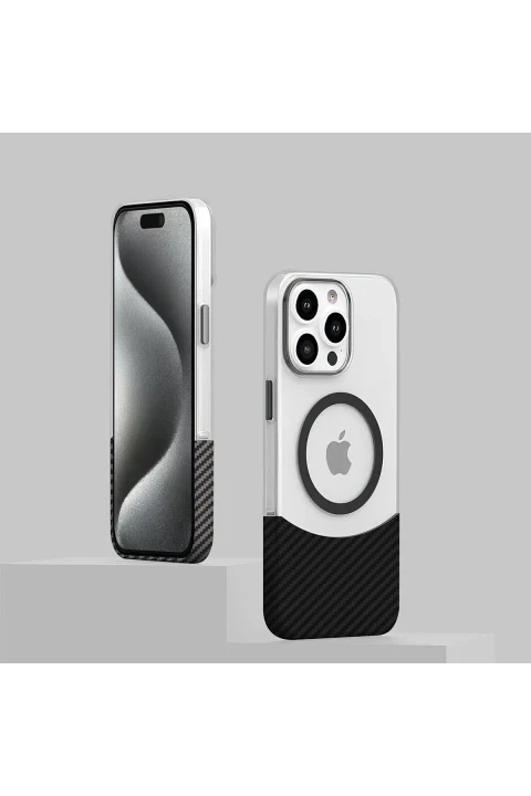 Joko Apple iPhone 16 Pro Max Carbon Puzzle Magsafe Kapak - Gri