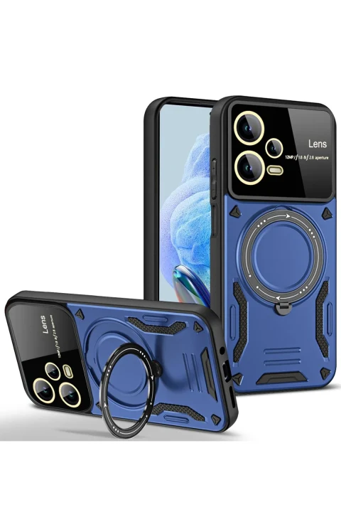 uryport Xiaomi Redmi Note 12 Pro 5G Kılıf Joy Lens Standlı Kapak - Lacivert