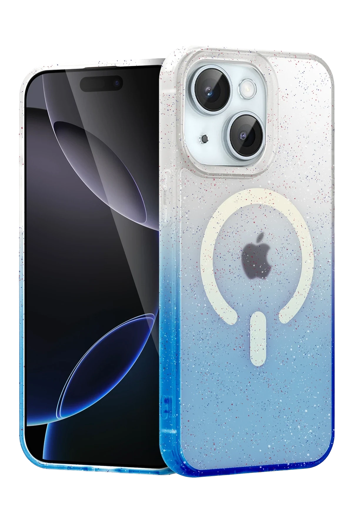 uryport Apple iPhone 14 Pummel Shiny Magsafe Kapak - Mavi