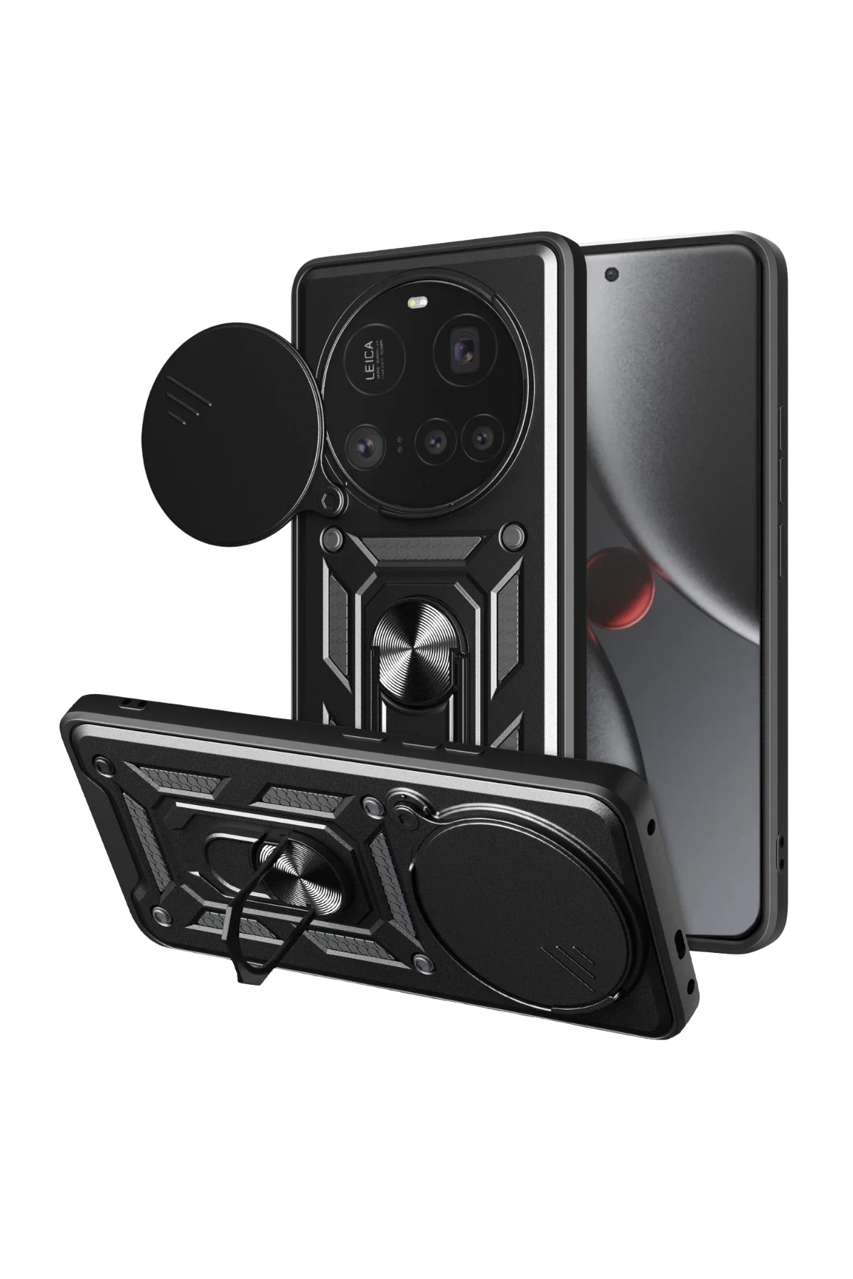 uryport Xiaomi Mi 15 Ultra Kılıf Pars Lens Yüzüklü Silikon - Siyah
