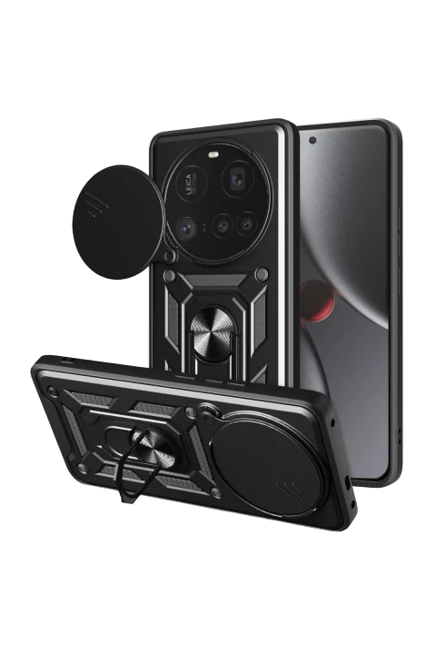 uryport Xiaomi Mi 15 Ultra Kılıf Pars Lens Yüzüklü Silikon - Siyah