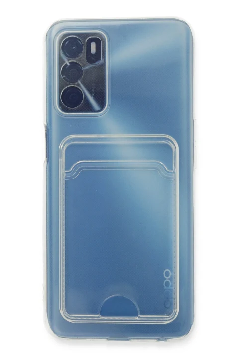 uryport Oppo A16 Kılıf Kart Şeffaf Silikon - Şeffaf