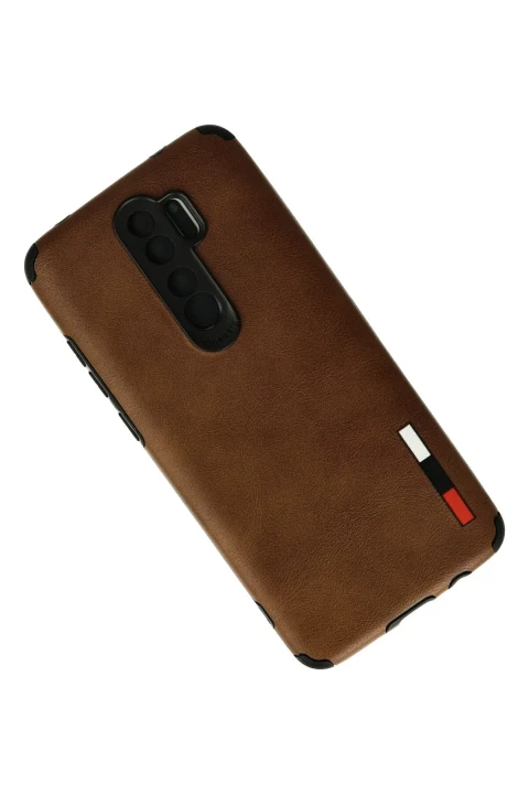 uryport Xiaomi Redmi Note 8 Pro Kılıf Loop Deri Silikon - Kahverengi