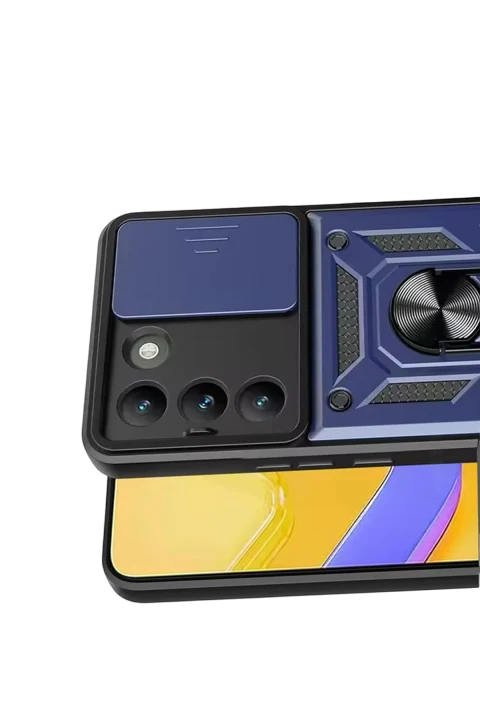 uryport Vivo V30 Lite 4G Pars Lens Yüzüklü Silikon - Lacivert