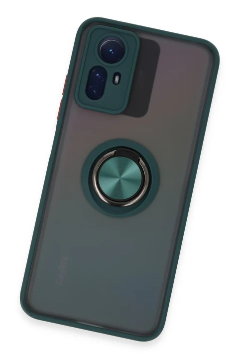 uryport Xiaomi Redmi Note 12S Kılıf Montreal Yüzüklü Silikon Kapak - Yeşil