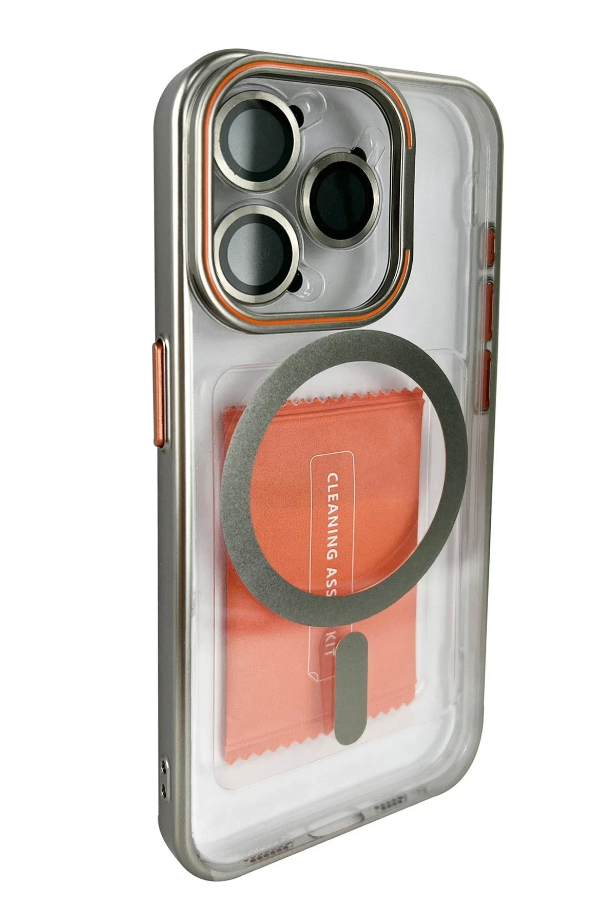Joko Apple iPhone 15 Pro Crown Lens Standlı Magsafe Kapak - Titan Gri