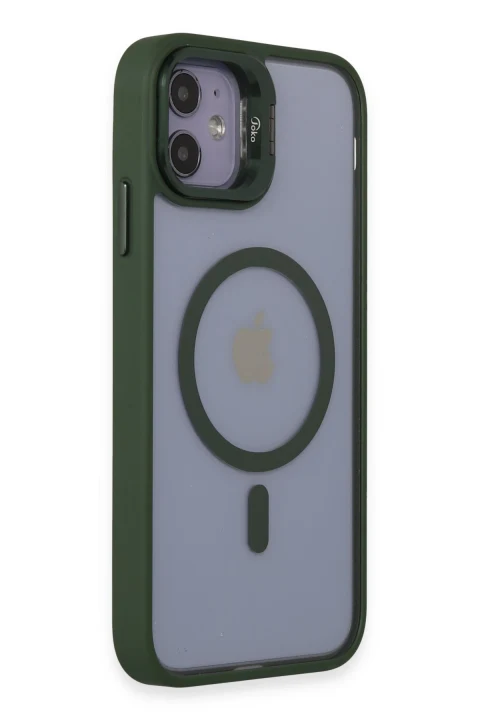 Joko Apple iPhone 11 Kılıf Roblox Lens Magsafe Standlı Kapak - Koyu Yeşil