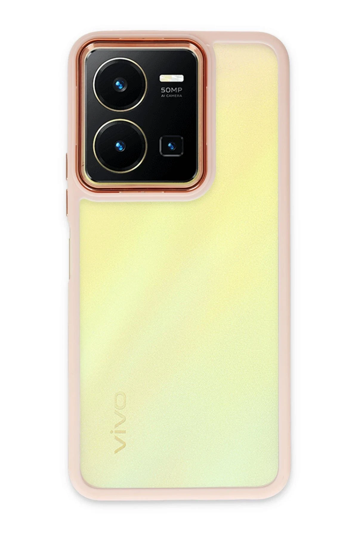 uryport Vivo Y35 Kılıf Dora Kapak - Pudra