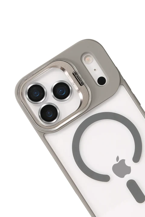 Joko Apple iPhone 17 Pro Max Remim Lensli Magsafe Standlı Kapak - Titan Gri