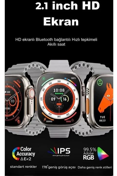 Joko Ultra 8 2.1 inç IPS Ekran Konuşma ve NFC Özellikli Akıllı Saat - Gümüş