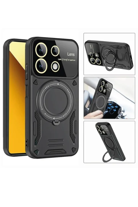 uryport Realme C55 Kılıf Joy Lens Standlı Kapak - Lacivert