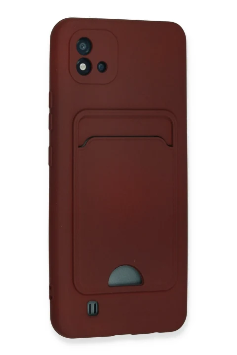 uryport Realme C11 2021 Kılıf Kelvin Kartvizitli Silikon - Bordo
