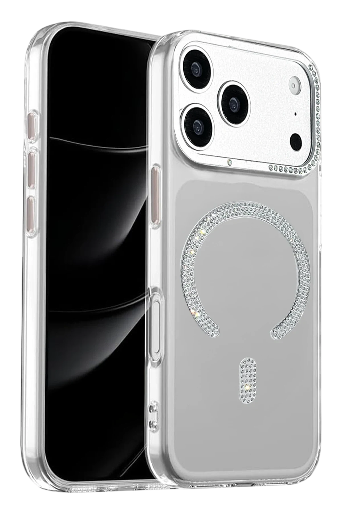 Joko Apple iPhone 17 Pro/18 Pro Tash Diamond Magsafe Kapak - Beyaz
