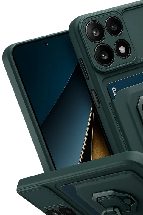 uryport Xiaomi Mi 14T Pro Kılıf Zuma Kartvizitli Yüzüklü Silikon - Yeşil