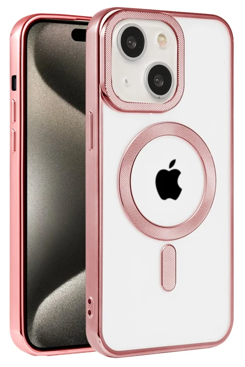uryport Apple iPhone 15 Kılıf Kronos Magsafe Kapak - Pembe