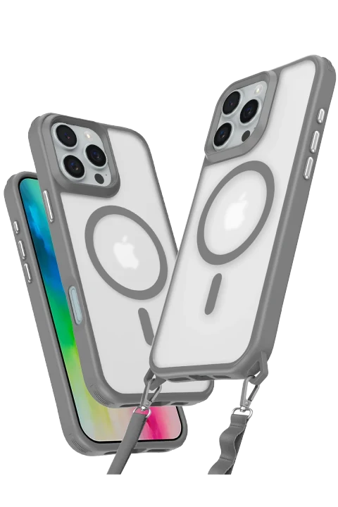 uryport Apple iPhone 16 Pro Kılıf Enka Magsafe Silikon Kılıf - Titan Gri
