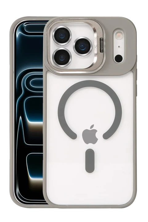 Joko Apple iPhone 17 Pro Max Remim Lensli Magsafe Standlı Kapak - Titan Gri