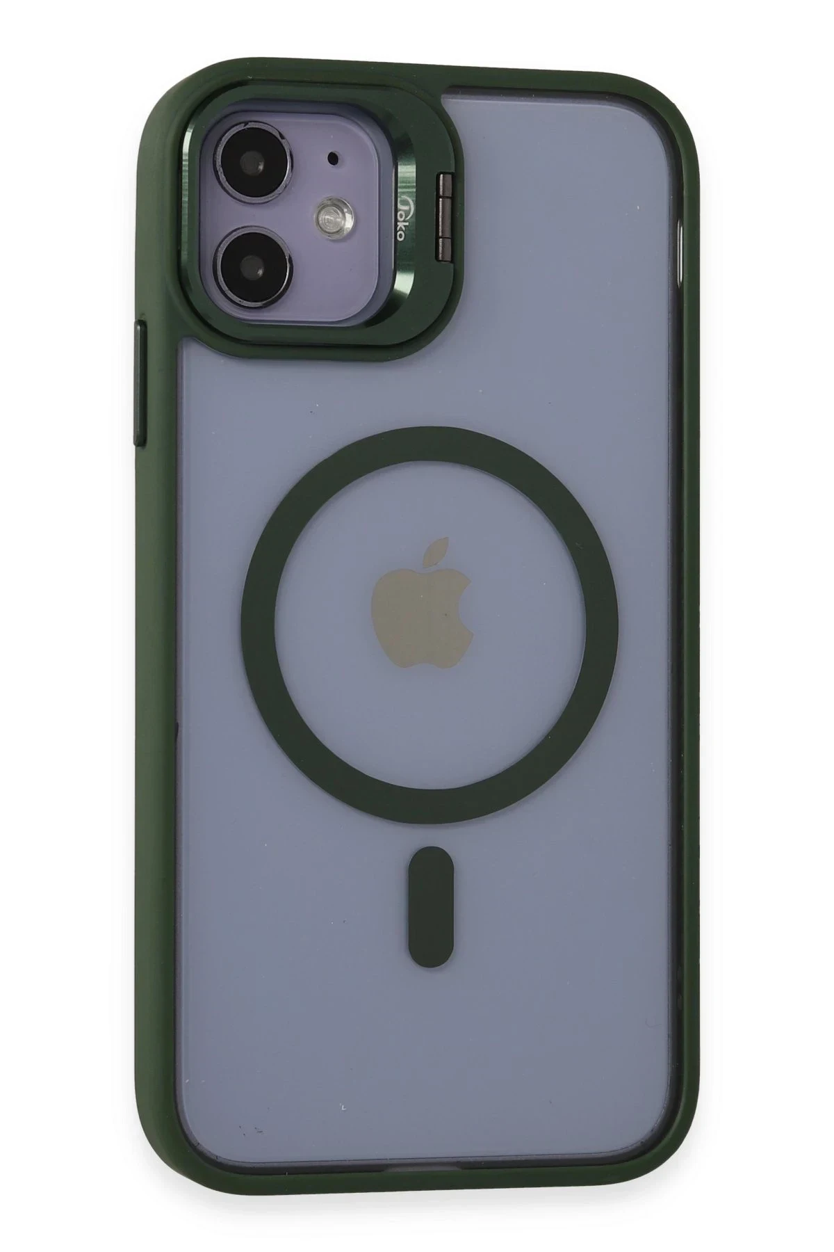 Joko Apple iPhone 11 Kılıf Roblox Lens Magsafe Standlı Kapak - Koyu Yeşil