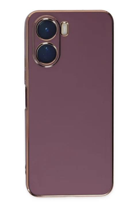 uryport Vivo Y16 Kılıf Volet Silikon - Mor
