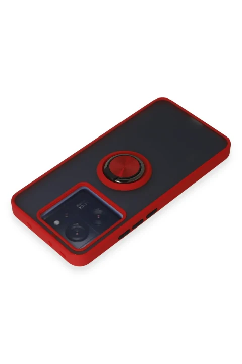 uryport Xiaomi Mi 13T Kılıf Montreal Yüzüklü Silikon Kapak - Kırmızı
