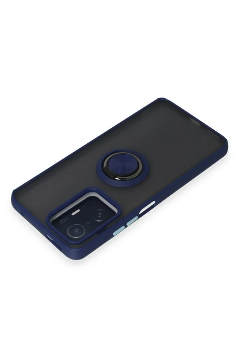 uryport Xiaomi Mi 11T Pro Kılıf Montreal Yüzüklü Silikon Kapak - Lacivert