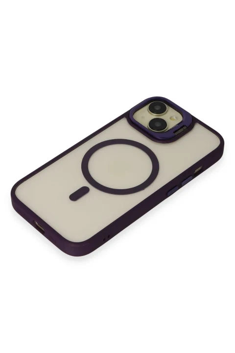 Joko Apple iPhone 14 Kılıf Roblox Lens Magsafe Standlı Kapak - Derin Mor