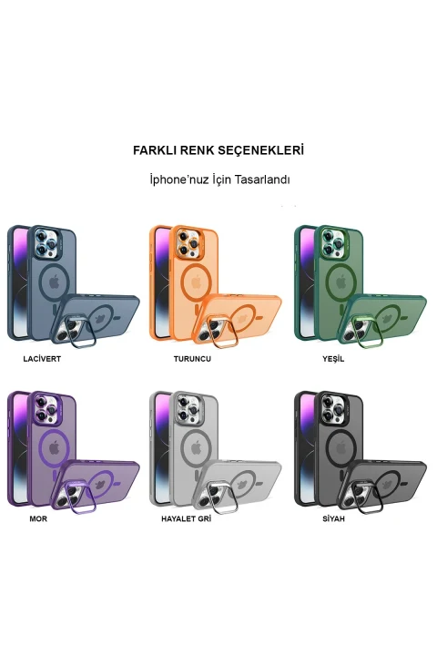 Joko Apple iPhone 15 Pro Kılıf Flet Lens Magsafe Kapak - Turuncu