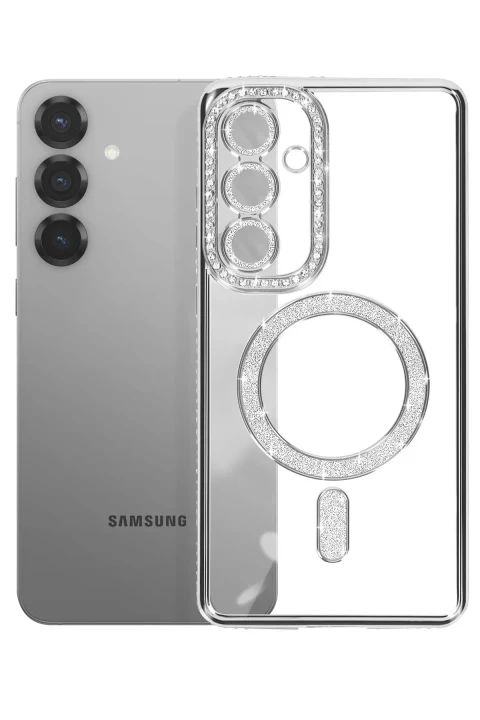 uryport Samsung Galaxy A57 5G Joke Simli Magneticsafe Kılıf - Gümüş