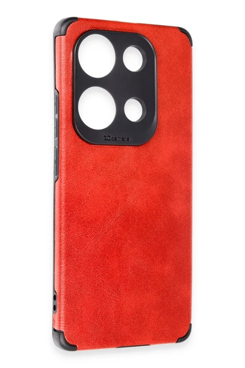uryport Xiaomi Redmi Note 13 4G Kılıf Loop Deri Silikon - Kırmızı