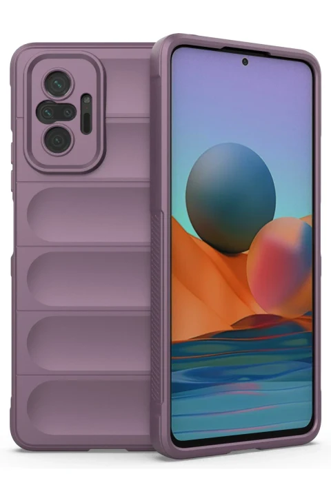 uryport Xiaomi Redmi Note 10 Pro Kılıf Optimum Silikon - Mor