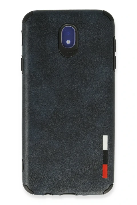 uryport Samsung Galaxy J7 Pro / J730 Kılıf Loop Deri Silikon - Lacivert