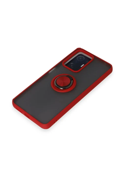 uryport Xiaomi Mi 11T Pro Kılıf Montreal Yüzüklü Silikon Kapak - Kırmızı