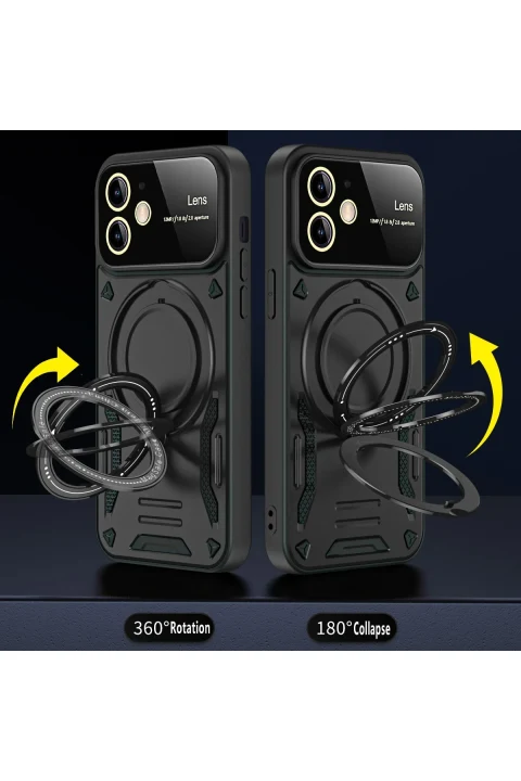 uryport Apple iPhone 11 Kılıf Joy Lens Standlı Kapak - Lacivert