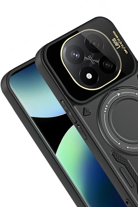 uryport Xiaomi 14T Pro Kılıf Joy Lens Standlı Kapak - Siyah