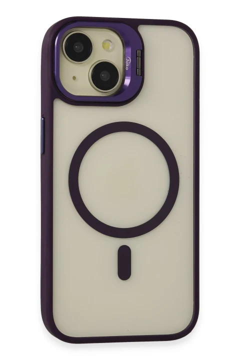 Joko Apple iPhone 14 Kılıf Roblox Lens Magsafe Standlı Kapak - Derin Mor