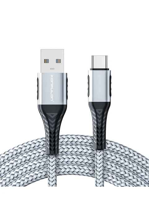 Konfulon DC34 Usb 3.0 to Type-C 1M Tel Örgü 60W Kablo - Gümüş