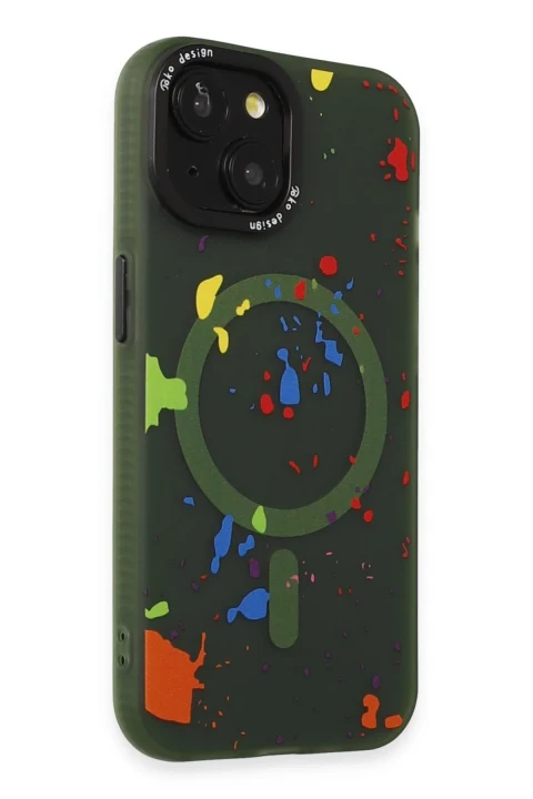 Joko Apple iPhone 15 Colorful Magsafe Kapak - Koyu Yeşil