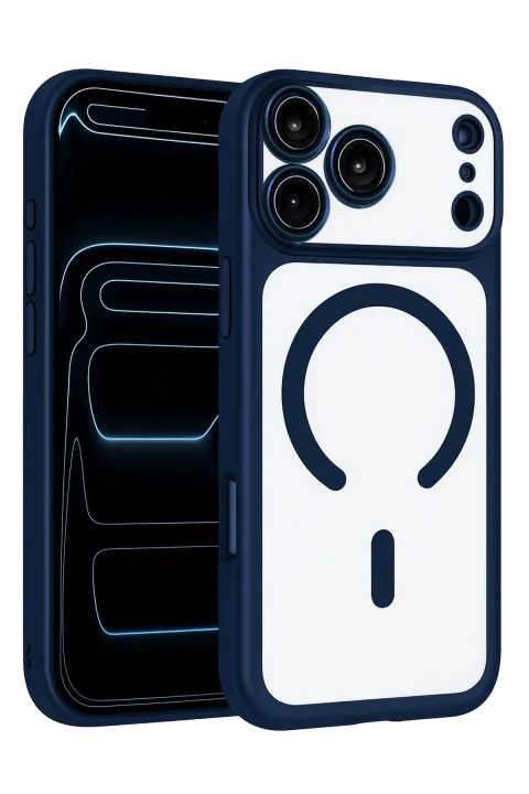 Joko Apple iPhone 17 Pro Max/18 Pro Max Chrome Magsafe Kapak - Lacivert