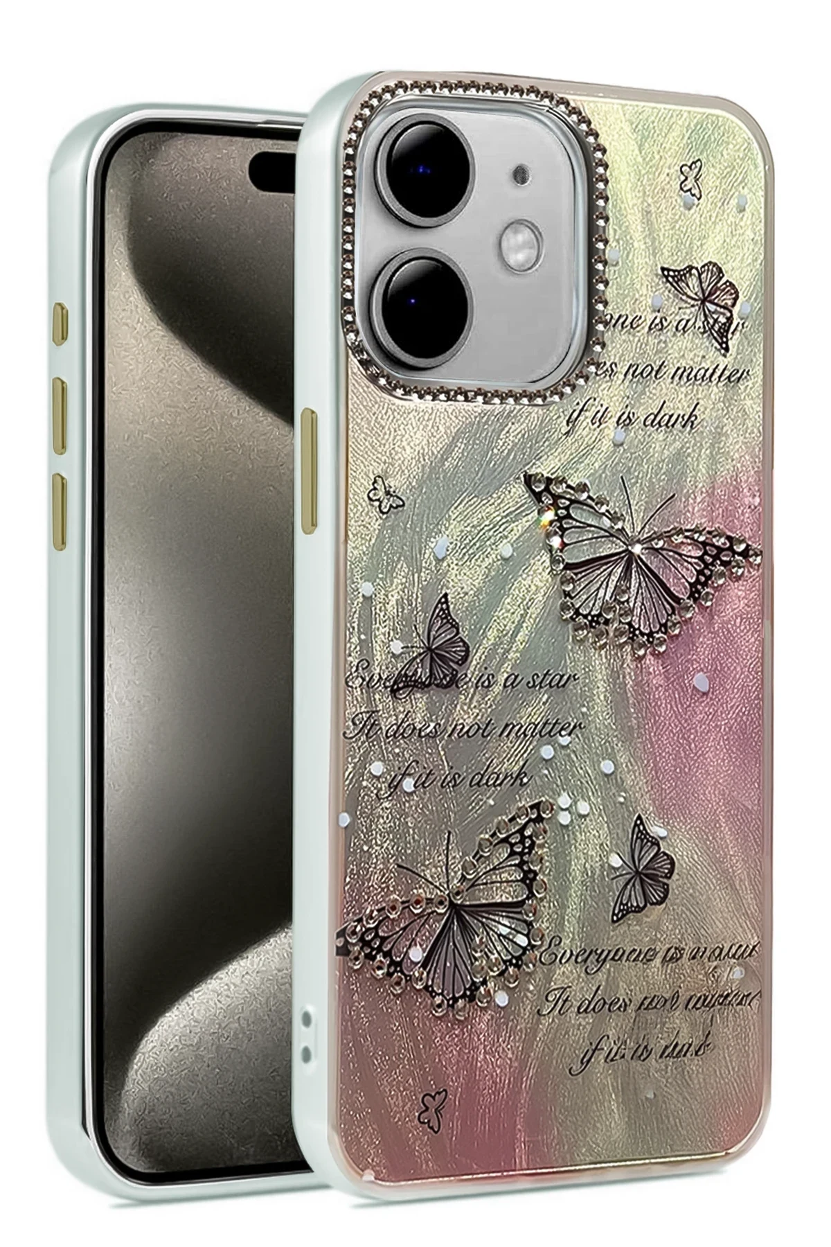 uryport Apple iPhone 12 Kılıf Blade Aynalı Desenli Kapak - Desen 6