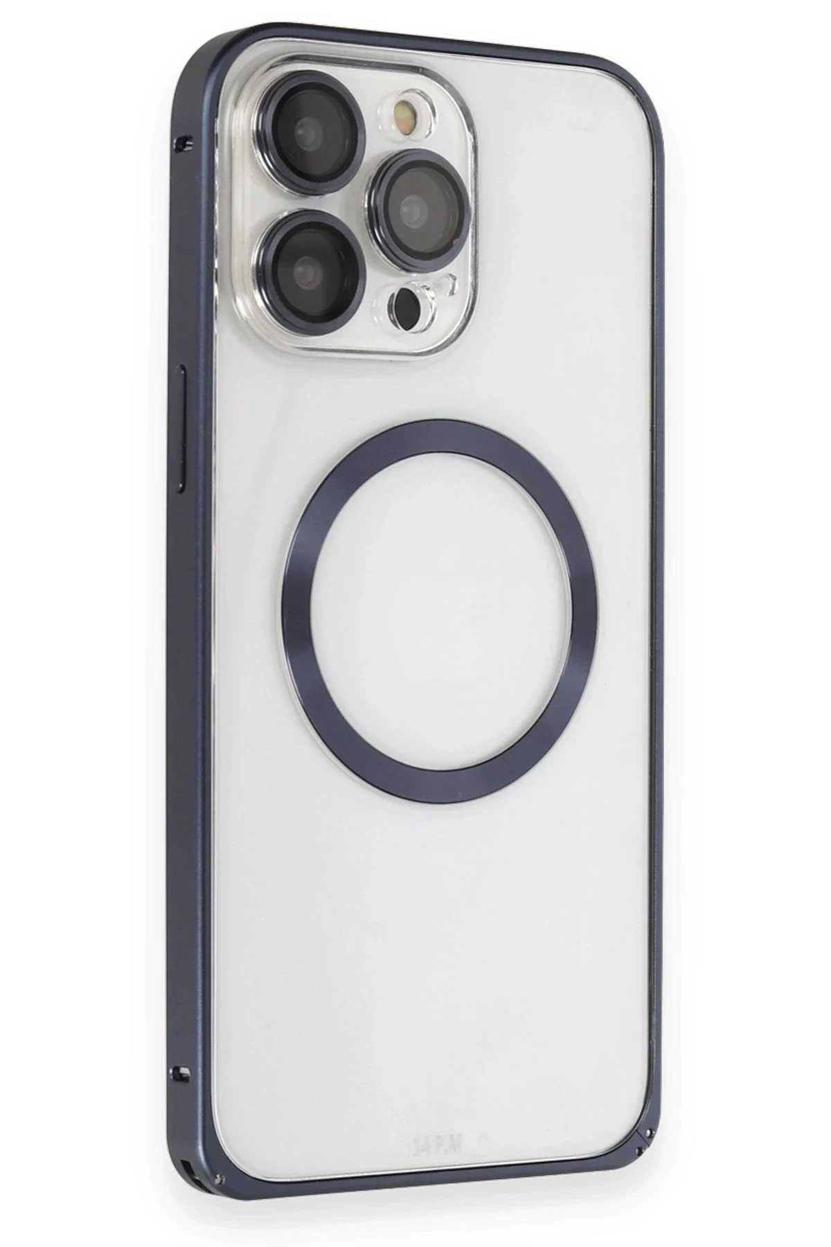 Joko Apple iPhone 15 Pro Kılıf Metal Bumper Magneticsafe Kapak - Lacivert