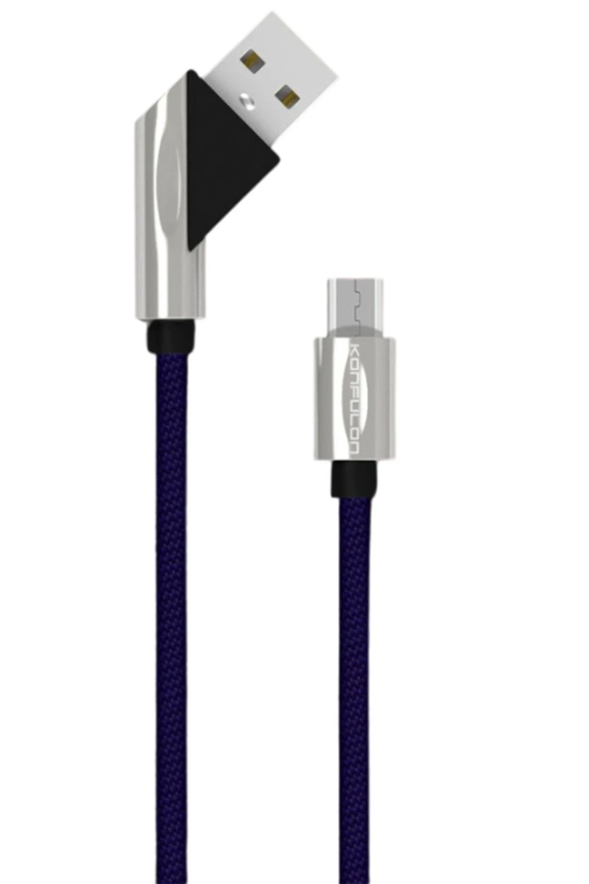 Konfulon S67 45 Derece Micro USB Kablo 1M 2.4A - Lacivert